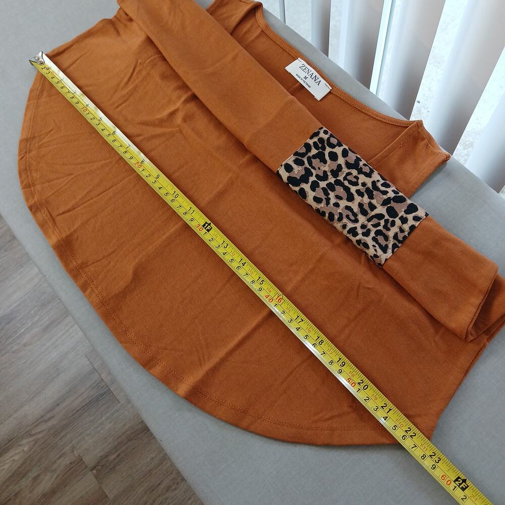 Medium Zenana Leopard Print Pocket Tank Top in Almond Orange - Picture 11 of 13